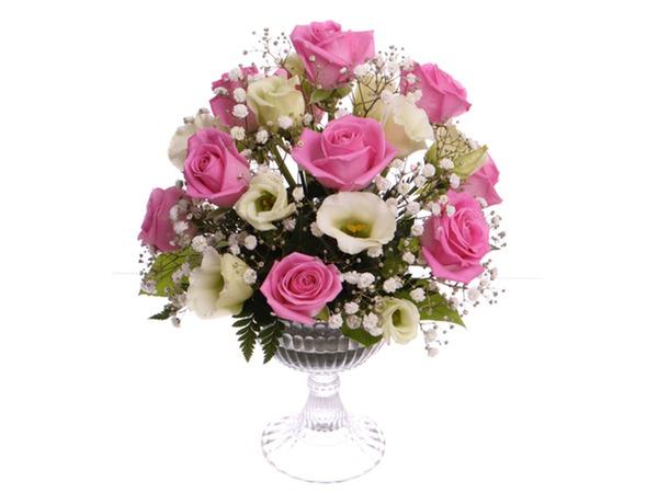 Kukka-asetelma vpun-Arrangemang i rosa